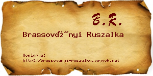 Brassoványi Ruszalka névjegykártya